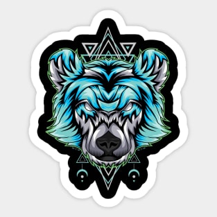 bear ice skating Sticker